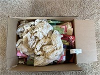 Box of Linens, Flags, and Towels