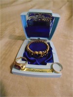 Mens 10K Masonic Ring & Ladies Bracelet