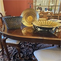 Large Gilt Glass Bowl, Planter, Footed Decor Bowl