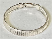 Sterling silver bracelet with diagonal etching