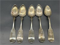 (5) Coin Silver Spoons, TW 84.04g