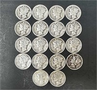 Eighteen Mercury Dimes