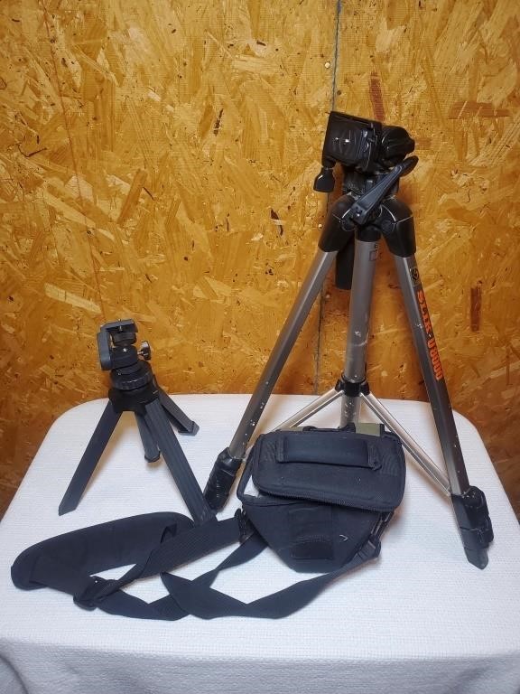 2 Camera Tripods and 2 Camera Bags