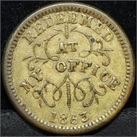 1863 Oliver Boutwell Miller Civil War Token Troy