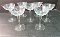 7-piece Etched Wine Glasses