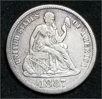 1887-S Seated Liberty Silver Dime