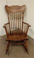 Mahogany Rocking Chair with Press-Back Carving