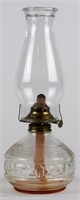 Clear Pressed Glass Oil / Kerosene Lamp