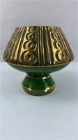 MCM Italian green gold pottery vase