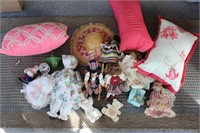 Pile of Misc. Dolls and Pillows