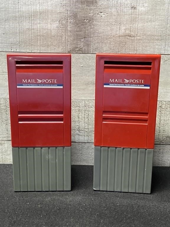 2 Canada Post Mailbox Banks 9"