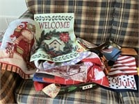 Lot of holiday yard flags
