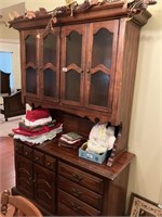 2-pc Dining Room Hutch, glass doors on top