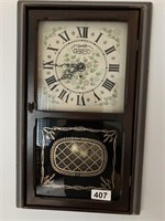 New England 8-day wall clock w/key
