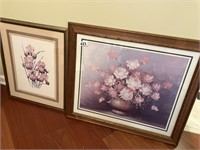 2 Home Interior framed pictures of flowers