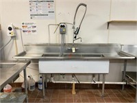 Advance Tabco Stainless 3 Bay Sink with Sanitize