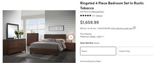 WR109 Ringsted Queen Bed, Nighstand and Mirror Set