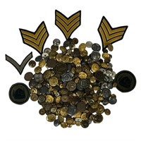 Large Group of Military/ Army Buttons & Patches