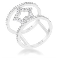 Unique .75ct White Sapphire Star Contemporary Ring