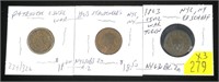 3- 1863 Civil War tokens, rarity 2 - x2