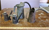 (4) Old Metal Oil Cans