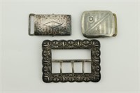 2 Sterling Silver Buckles + One Other