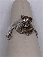 STERLING SILVER CAT RING