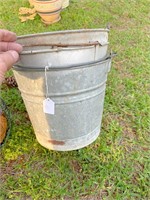 3 metal bucket & 1 hanging flower basket