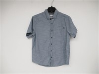 Hurley Men's MD Short Sleeve Button Up Shirt, Blue