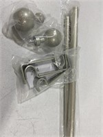 68 to 104IN SILVER CURTAIN ROD WITH ROUND FINIALS
