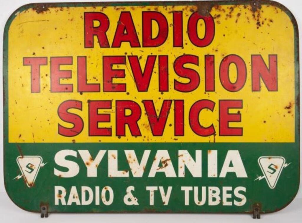 Vintage Double-Sided Advertising Sign - Sylvania.