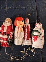 4 Vintage Plastic Plug In Christmas Decorations