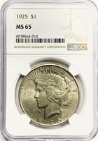 1925 Silver Peace Dollar MS-65