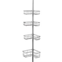 4-Tier Pole Shower Caddy in Satin Nickel