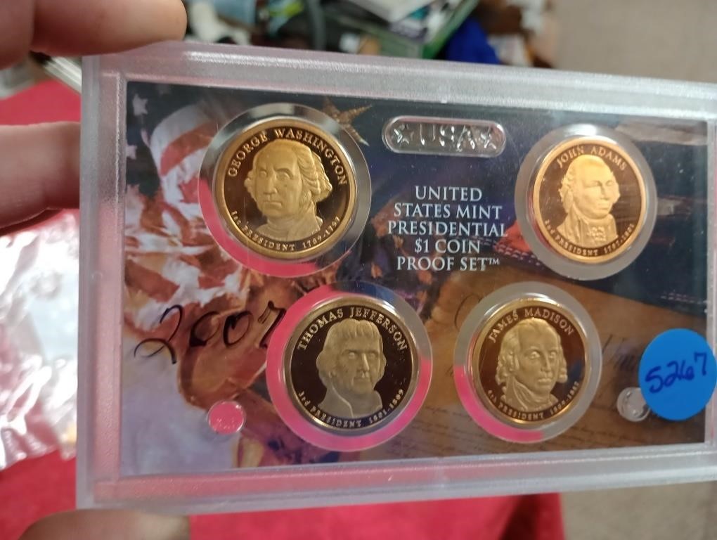 Four $1 version  presidential proof set