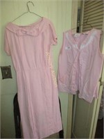 2 pink 1950's dress& blouse