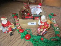 BL- Santa music box, stuffed snowman