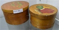 Two Hand painted cheese boxes including Duck by