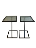 Pr Of Metal/ Glass Side/Accent Tables