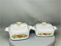 2 Corning ware "Spice of  Life" casserole dishes