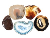 5 Polished Agate Slices