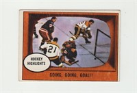 1961 Topps Meissner/Worsley in Action Hockey Card