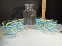 Anchor Hocking Glass Water Jug w 4 cups