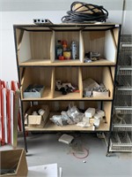 SHELVING UNIT AND CONTENTS