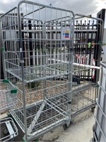 2X STEEL UPRIGHT CAGE TROLLEYS