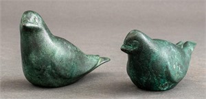 Giacometti Style Verdigris Bronze Birds, 2