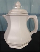 White Stoneware Coffee Pot