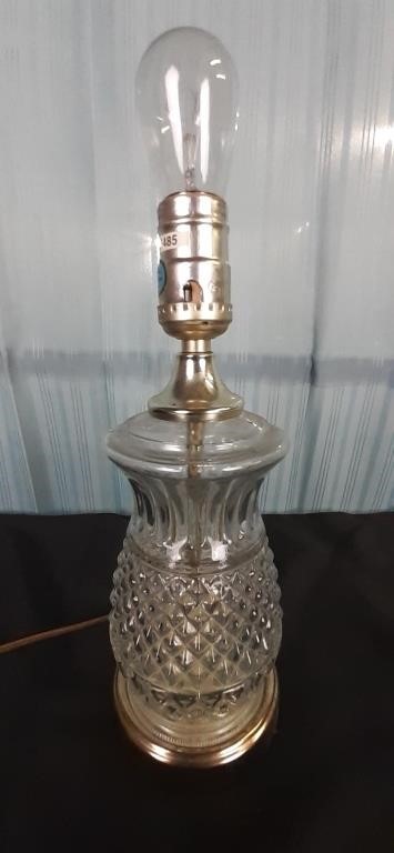 Diamond Design Glass And Brass Lamp