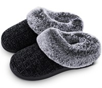 DL Women's House Slippers with Fuzzy Plush Faux Fu