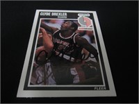 Clyde Drexler signed basketball card COA